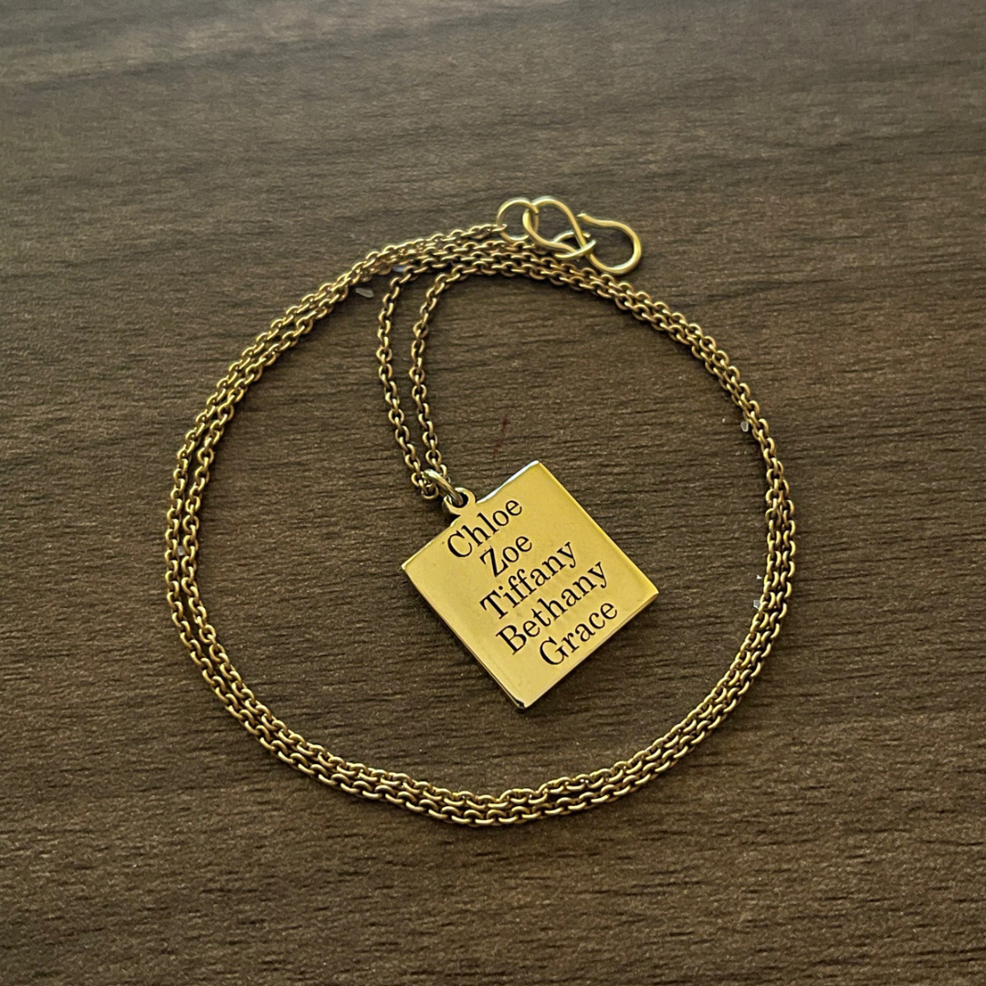 Square Engraved Necklace