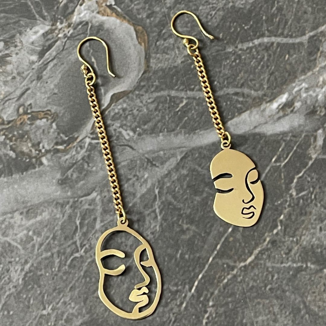 Abstract Face Earrings